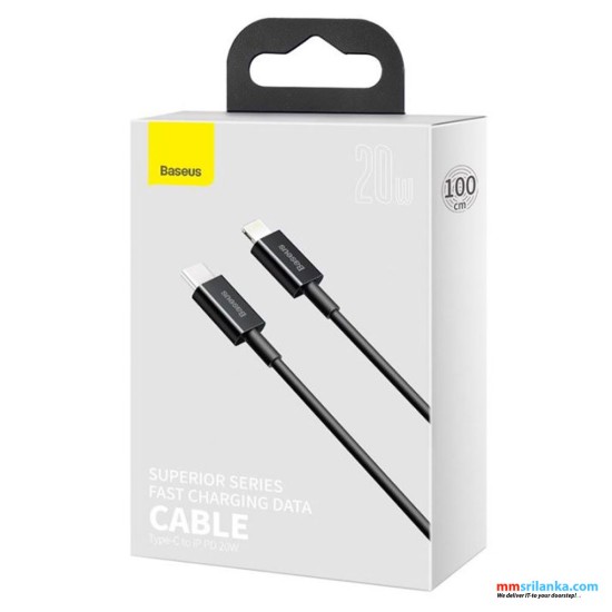 Baseus Superior Series 1M Fast Charging Data Cable Type-C to Lightning PD 20W Black (6M)